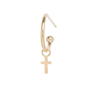Zoe Chicco Itty Bitty Dangle Cross Charm Huggie Hoop